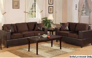 1. Bobkona Seattle Microfiber Sofa and Loveseat 2-piece