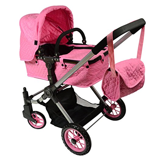 Pink Convertible Doll Stroller 
