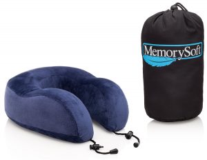 #10. MemorySoft Memory Foam Travel Neck Pillow