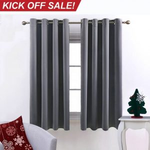 #3. NICETOWN Double panel set blackout curtains