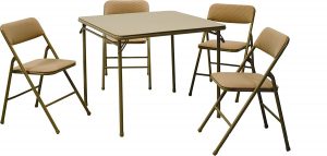 1. Cosco products folding chair and table 5 piece set- Tan