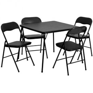 4. 5-piece folding chair and table – black
