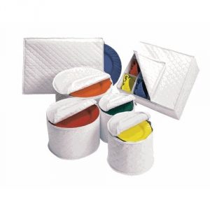 6. 6 Piece Tabletop Quilted Vinyl Dinnerware Storage Set