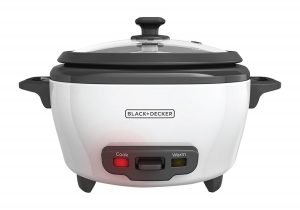 #6. BLACK+DECKER RC506 3-Cup Uncooked Rice Cooker and Food Steamer