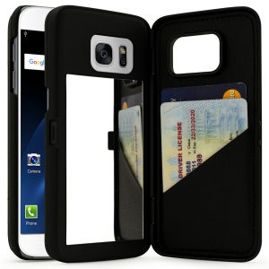 8. Bastex Teal Galaxy S7 Edge Case, Hidden Back Mirror Wallet