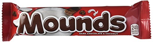 8. Mounds Candy Bar, Dark Chocolate Coconut Filled