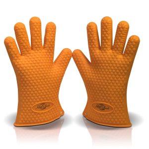 8. Silicone BBQ Grill Heat Resistant Gloves