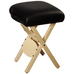 2) Mt Massage Tables Wooden Folding Massage Stool, Black