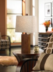 4. Darryl Wood Finish Rectangular Table Lamp