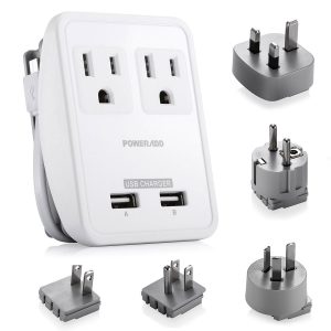 5. Poweradd [UL Listed] 2-Outlet International Travel Charger