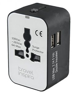 6. Travel Inspira Universal All in One Worldwide Travel Power Plug Wall AC Adapter