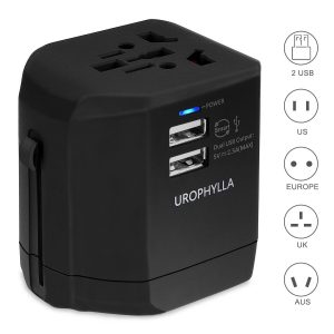 7. Travel Adapter, UROPHYLLA Universal Adapter Wall Charger