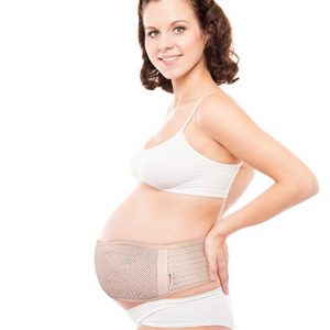 AZMED Maternity Belt, Breathable Abdominal Binder, Back Support, One Size, Beige