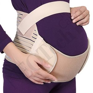 Maternity Belt, Black Waist Abdomen Belly Band Brace, Pregnant Support - NEOtech Care (TM) Brand - White XL