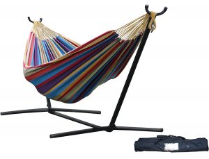 VivereDouble Hammock with Space-Saving Steel Stand