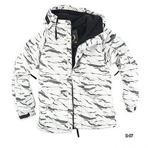 Myglory77mall Men’s Camouflage Hooded Weatherproof Winter Snowboard Jacket 