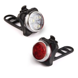 Ascher USB Rechargeable Super Bright Bike Light Set