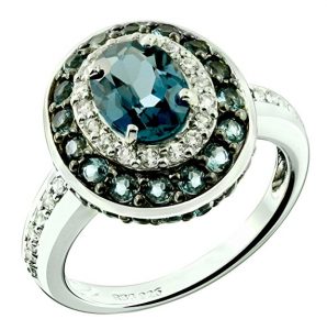 Sterling Silver 925 Ring LONDON BLUE TOPAZ 