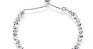 Beaux Bijoux 925 Sterling Silver Diamond-Cut MoonBeads Bracelet