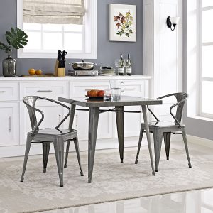 Modway Alacrity Dining Table, Gun Metal