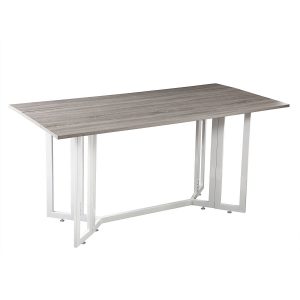 Holly & Martin Driness Drop Leaf Console Dining Table, Weathered Gray Finish
