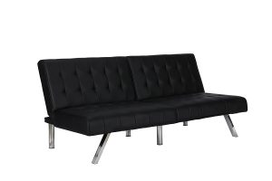 DHP Emily Modern Convertible Couch Metal Futon