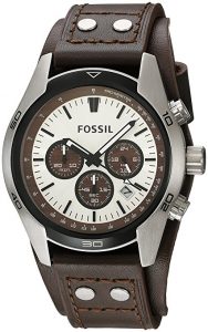 Fossil Men’s CH2565 Cuff Chronograph Tan Leather Watch