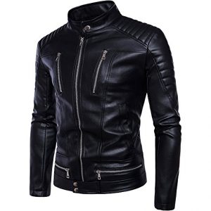 Smooth Zip Up Men’s Fitted Leather Jacket