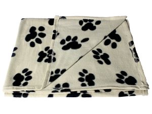 Bogo Brands Large Fleece Pet Blanket with Paw Print Pattern