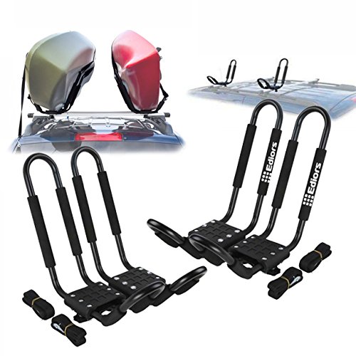 Ediors 2 Pairs Universal J-Bar Kayak Roof Rack