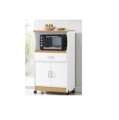 Hodedah-Beech-Finish Microwave-Cart Stand