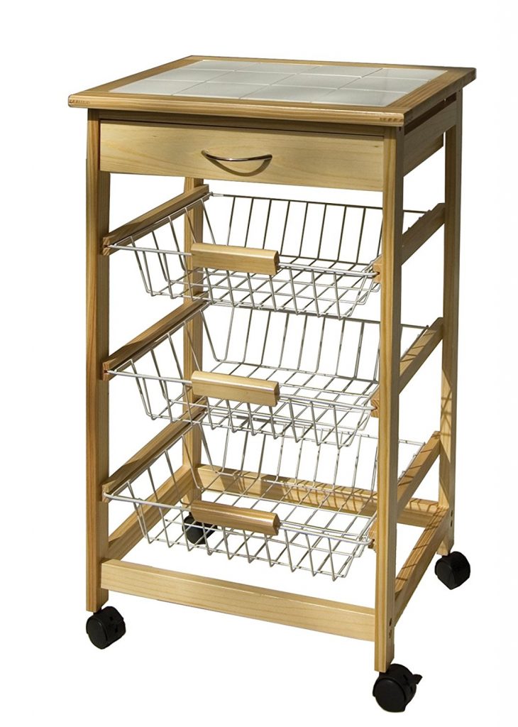 Organize-It-All Kitchen-Pinewood-Utility Cart