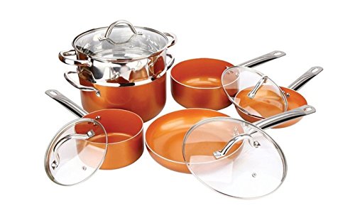 Copper H-02628 10-Piece Luxury Induction Cookware