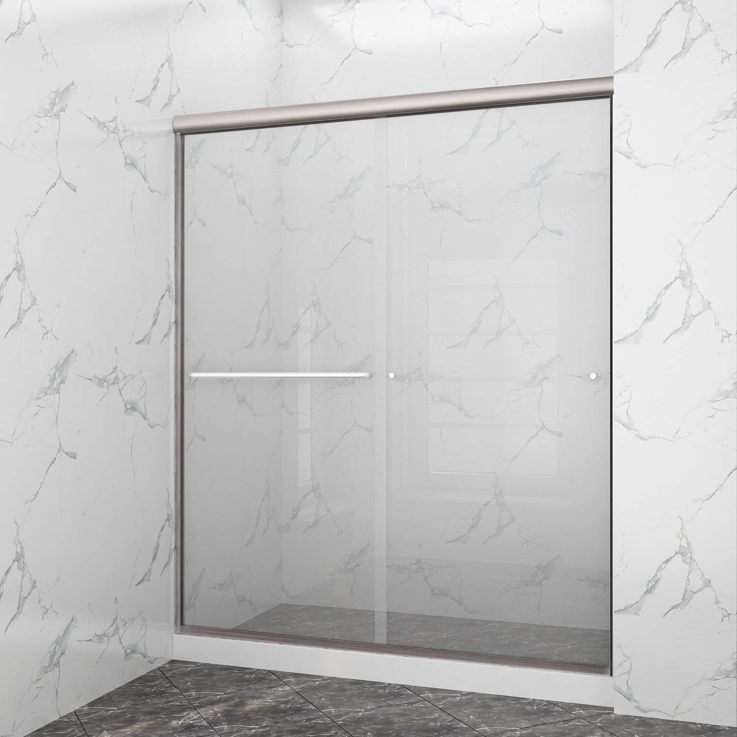  SUNNY SHOWER Frameless Glass Sliding Shower Door, B020-6072CB