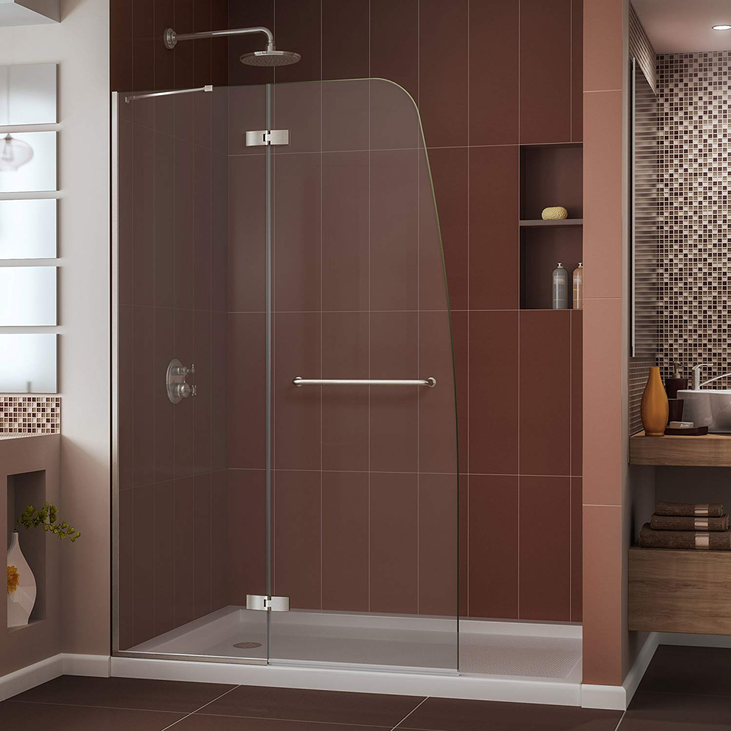 DreamLine Aqua Ultra 45-Inches Frameless Hinged Glass Shower Door