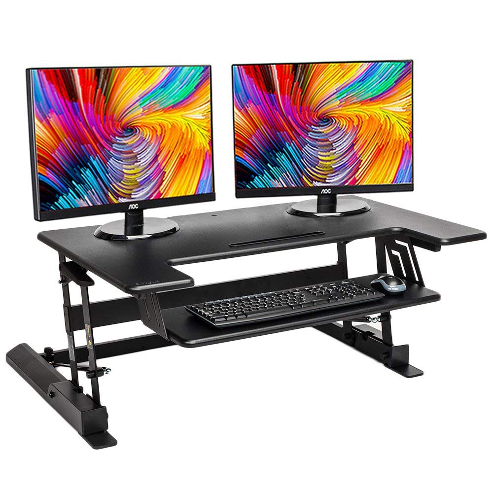 Bonnlo 36-Inch Standing Desk Converter Height Adjustable Monitor Riser