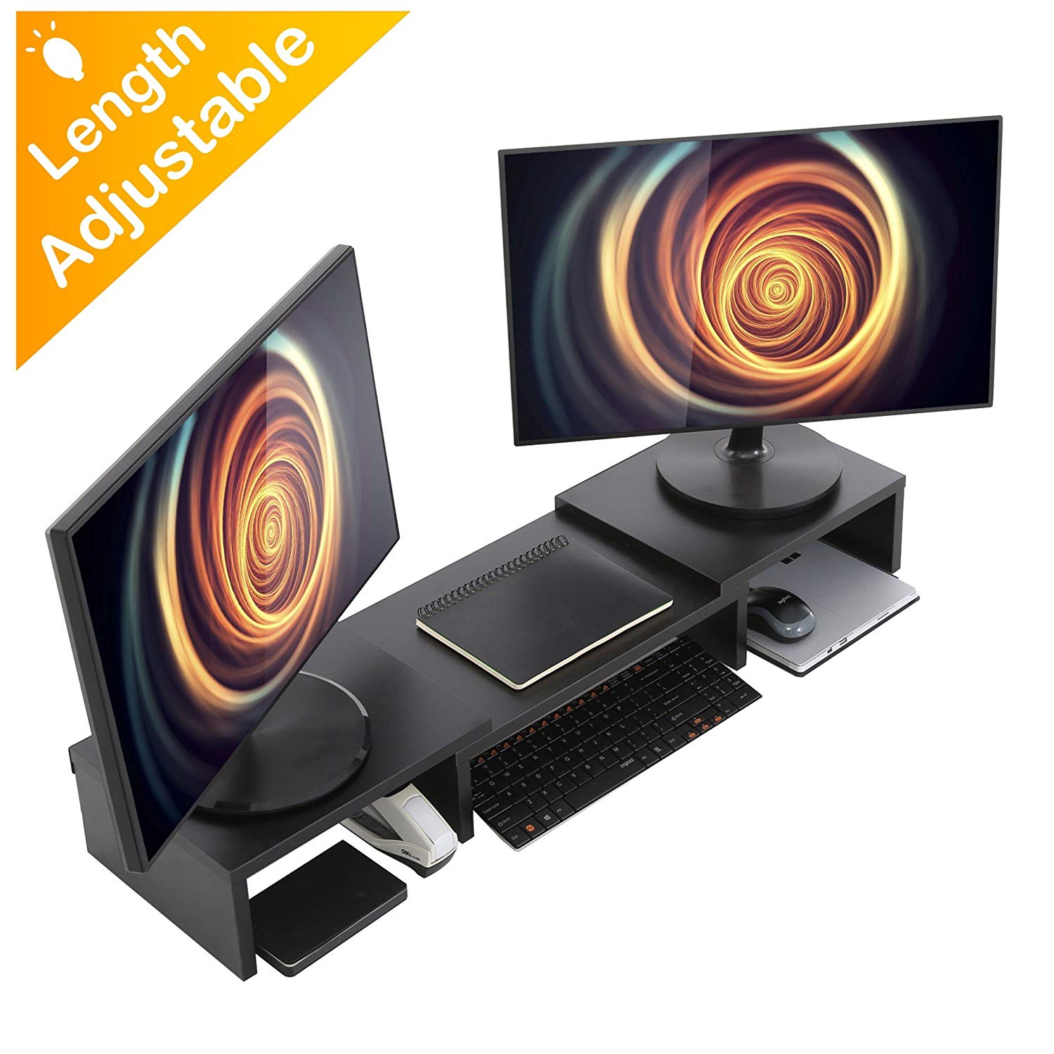 HOMURY Wood Dual Monitor Riser