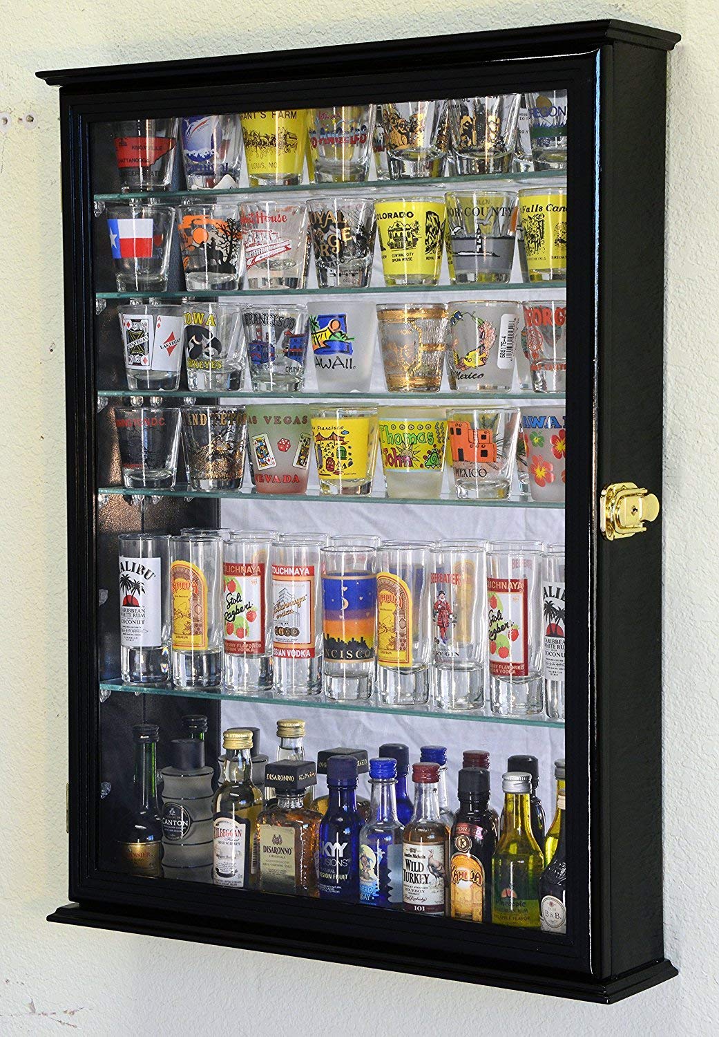 Large Mirror Shot Glass Display Case