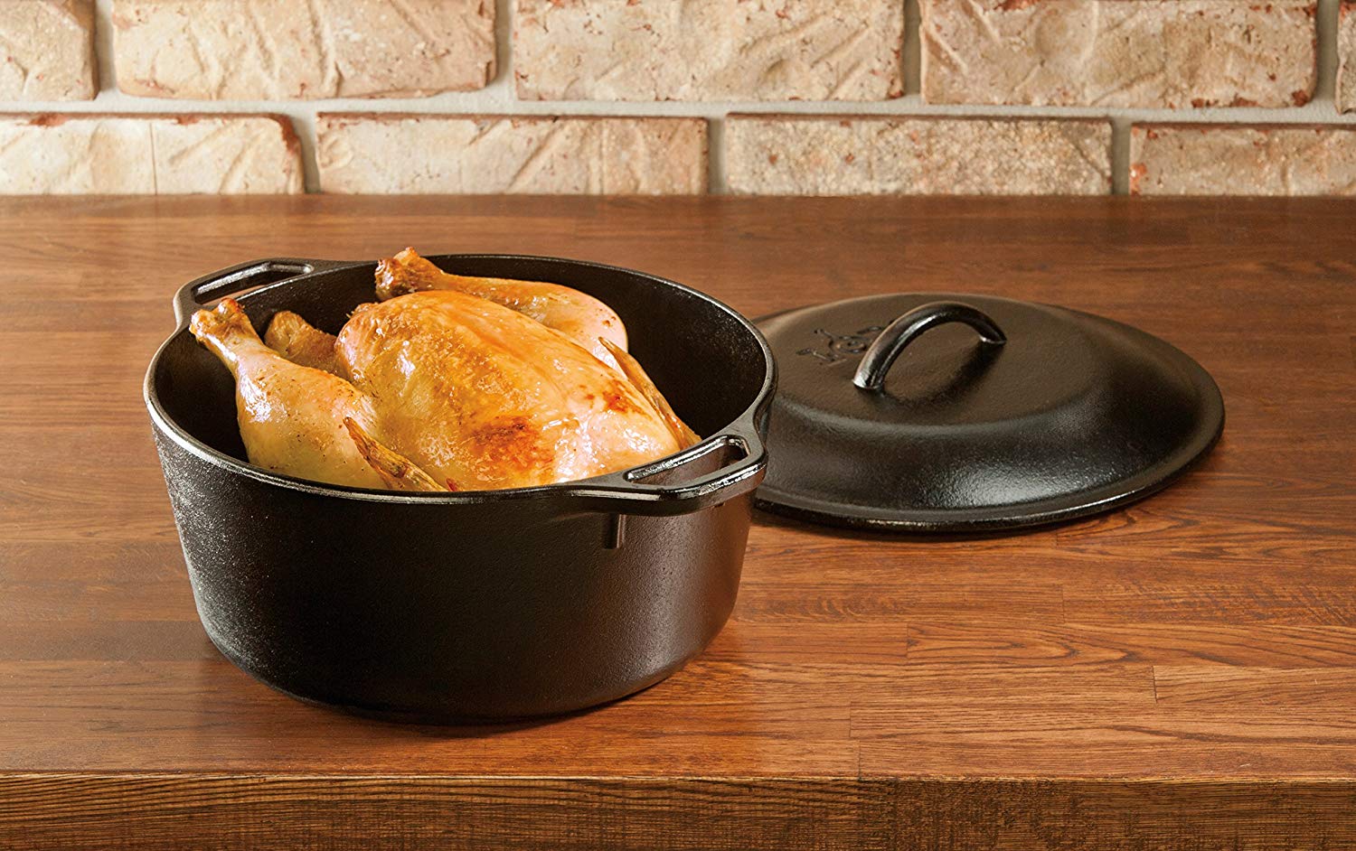 Lodge L8DOL3HH41PLT Cast-Iron 5-quart Dutch Oven coupled with Handle Holders