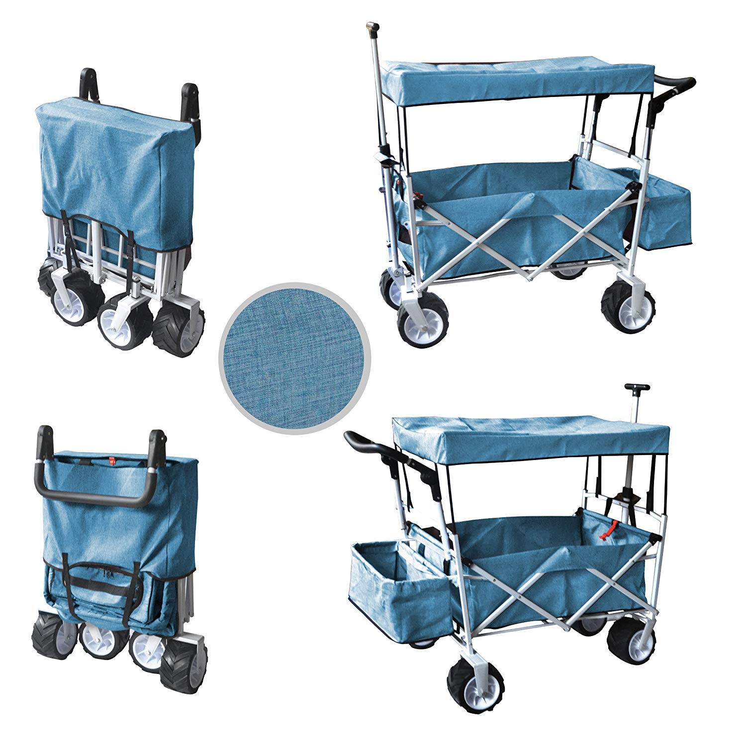 WagonBuddy Push Pull Handle Folding Baby Stroller Wagon