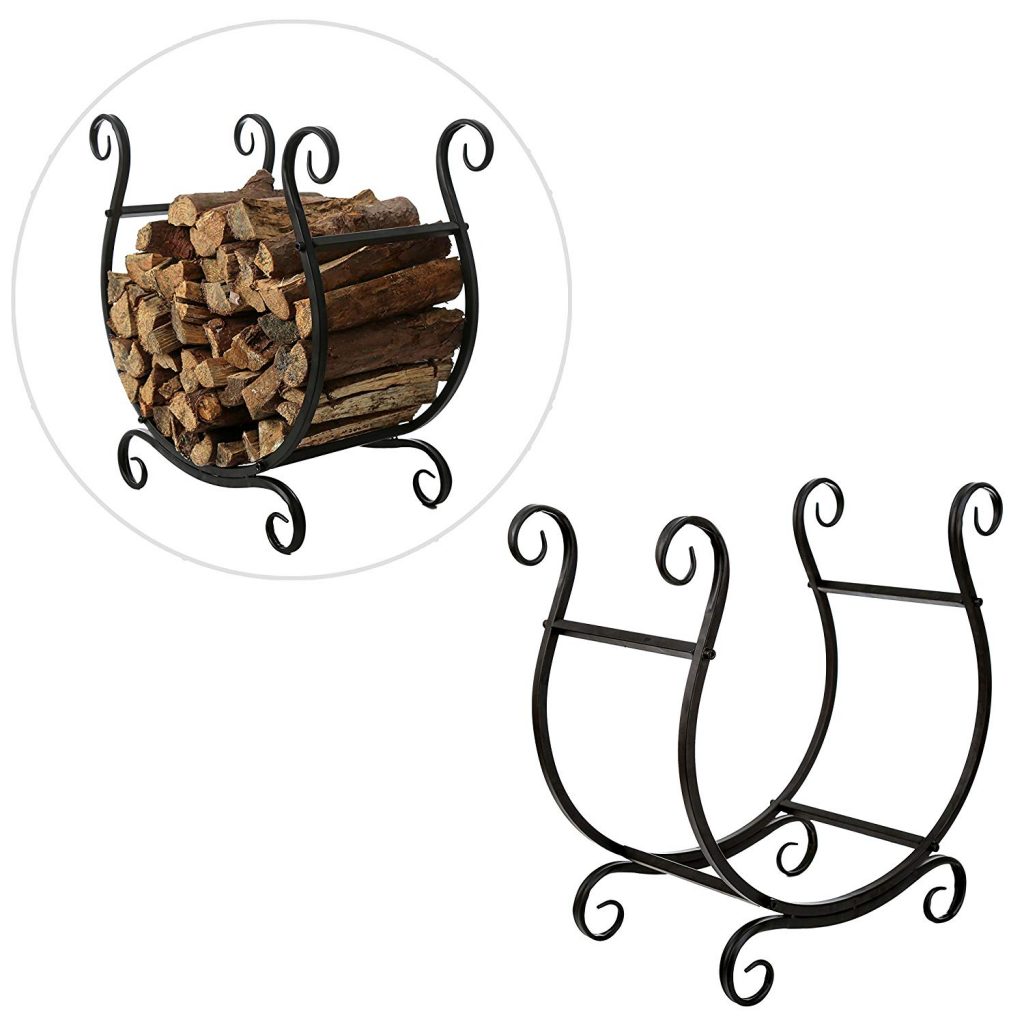  MyGift Scrollwork Firewood Rack