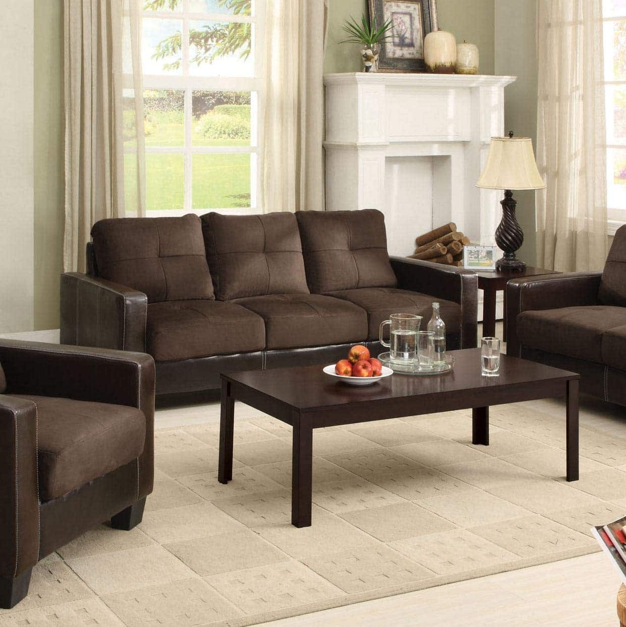 Furniture of America Laverne II Microfiber Sofa
