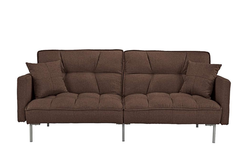 Divano Roma furniture Collection: Tufted Linen Split-back Sleeper Futon