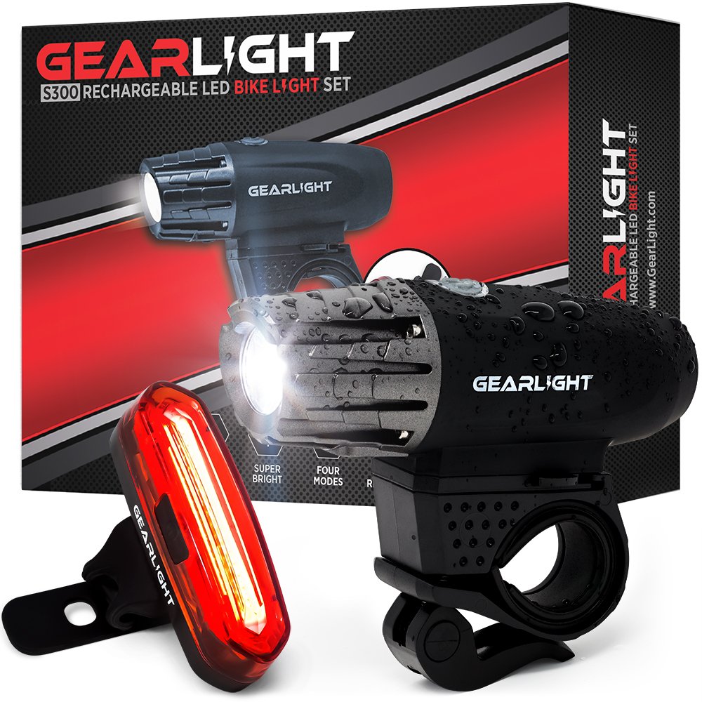 GearLight S300 LED Rechargeable Bicycle Light Set