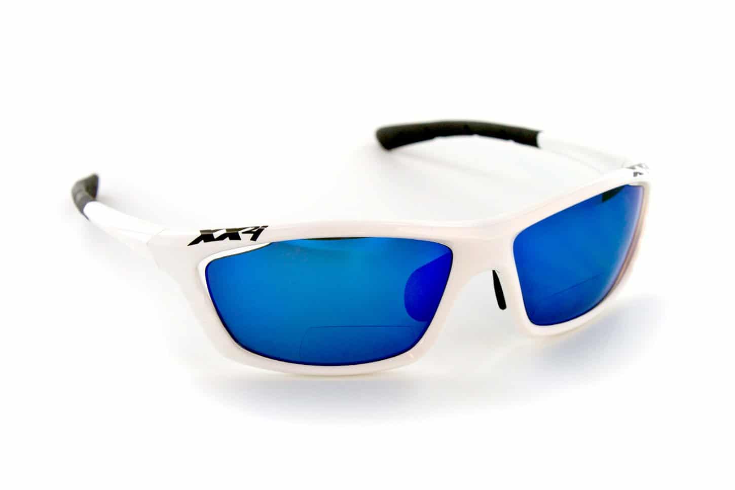 XX2i Optics Men's USA1 Reader Sunglasses Grey Tinted Lens White Gloss 1.5