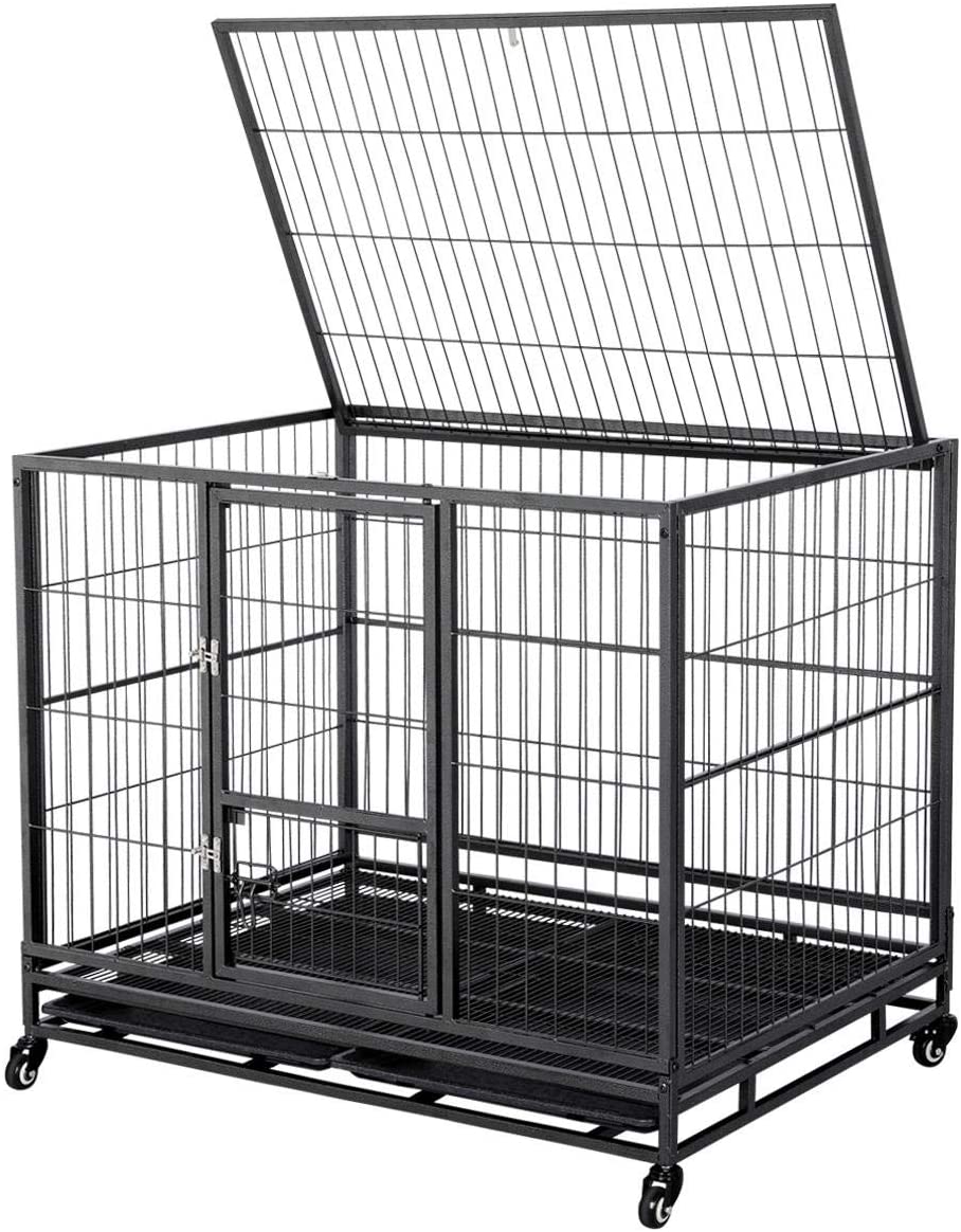 Yaheetech 43-inch Heavy Duty Metal Dog Cage Crate