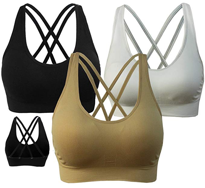 AKAMC Women's Removable Padded Sports Bras