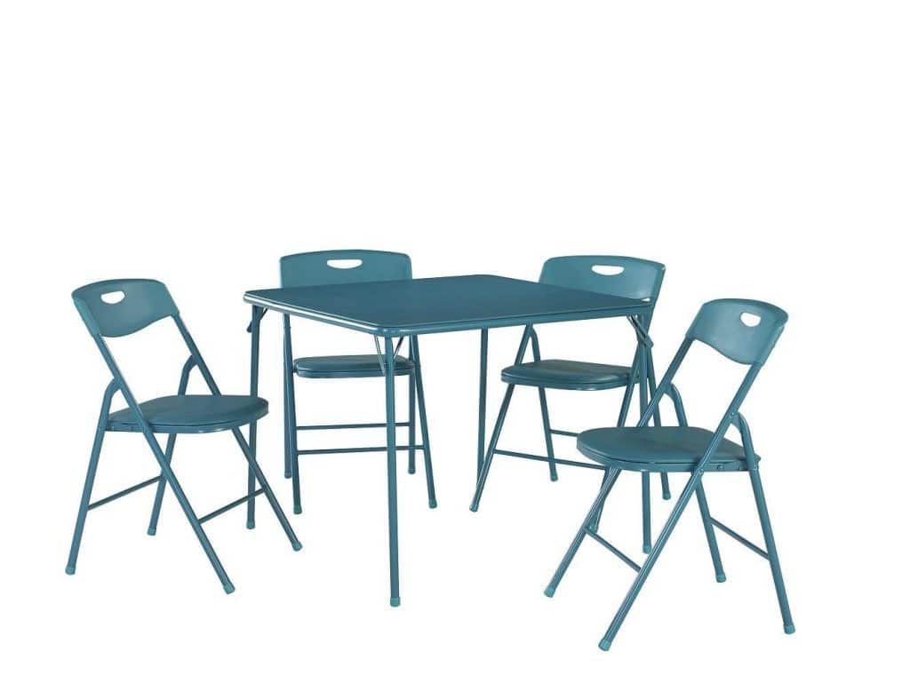 Cosco 37557TEAE 5-Piece Folding Table and Chair Set Teal