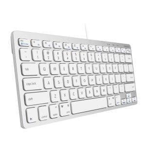 Macally USB Wired Compact Keyboard | Small & Slim Design 