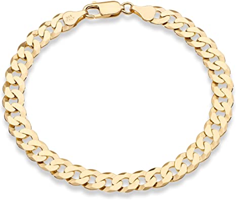 Miabella 18K Gold Over Sterling Silver Italian Cuban Link Bracelet